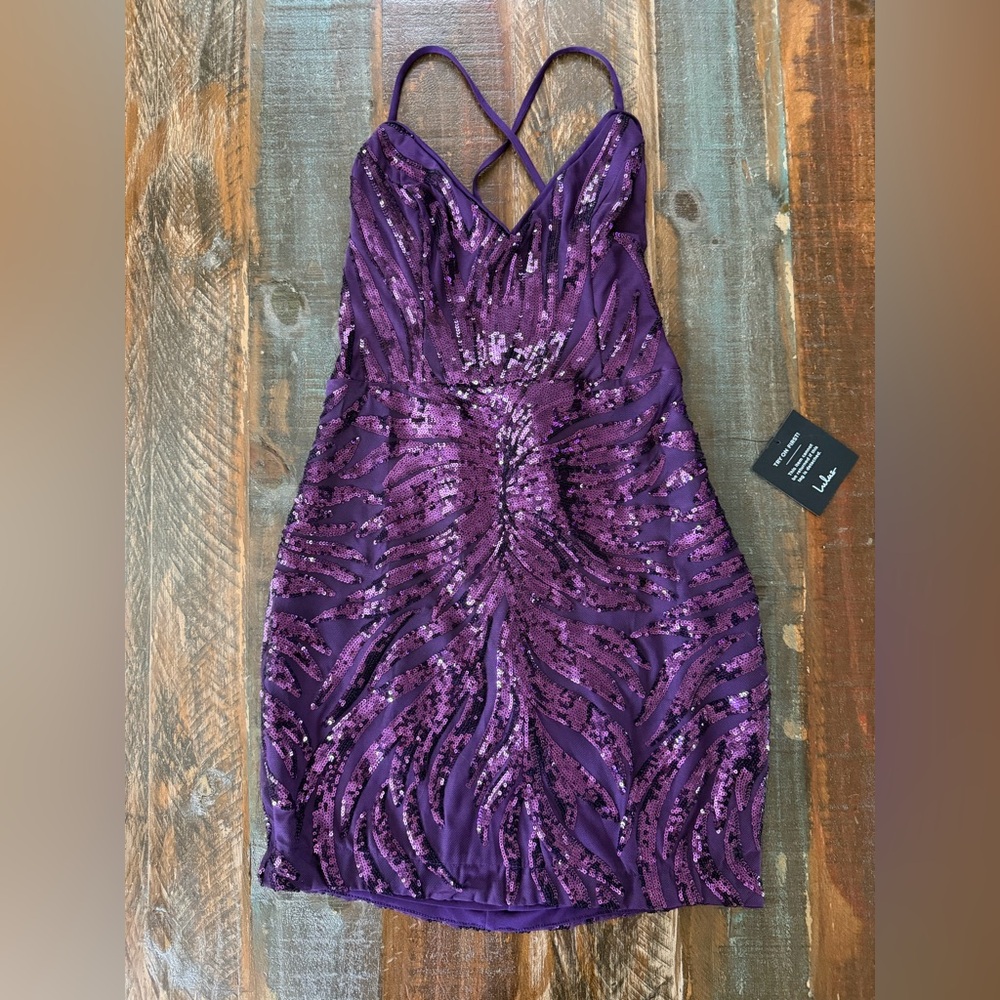Lulu's Purple Sequin Mini Dress